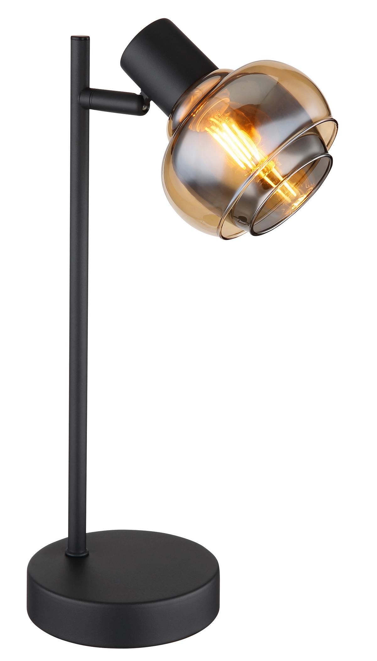 Tischleuchte 54309tb - Schwarz, Basics, Glas/Kunststoff (14,5/12/35cm) - Globo