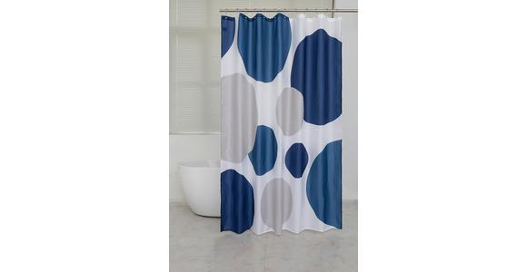 Duschvorhang Svenja 180x200 cm Weiß/Blau Halbtransparent - Blau/Weiß, MODERN, Textil (180/200cm) - Luca Bessoni
