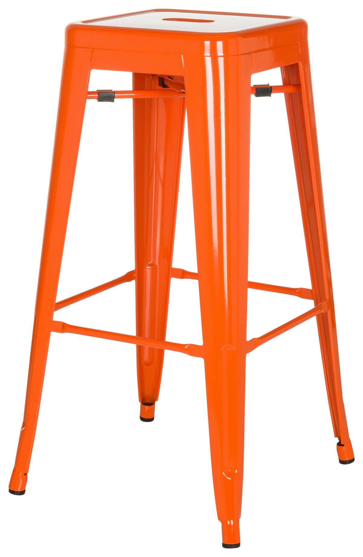 Barhocker Vantaggio High stapelbar Orange bis 150 kg - Orange, Basics, Metall (44/77/44cm) - MID.YOU