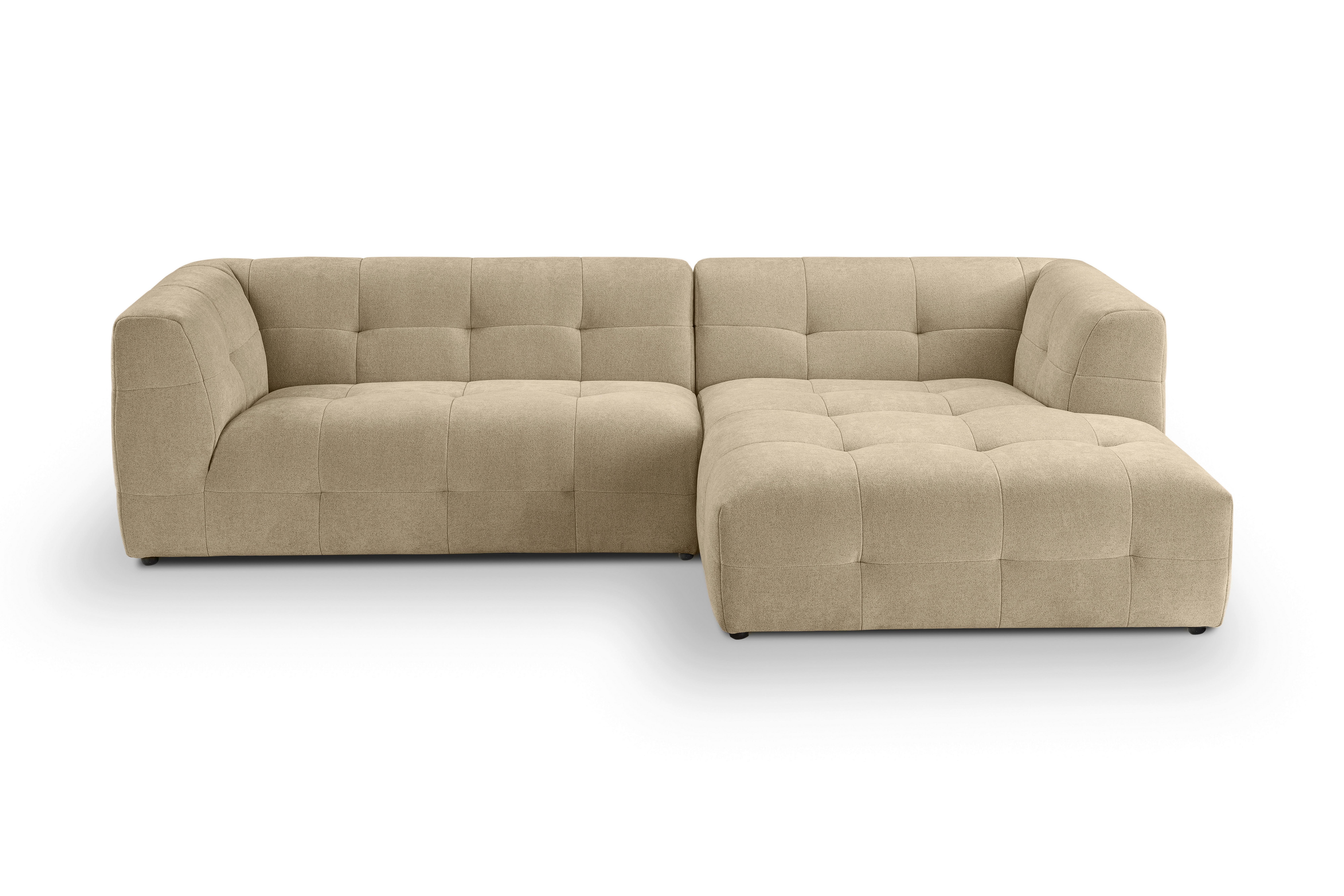Ecksofa Tenso Beige S: 292x161cm - Beige/Schwarz, Basics, Holz/Textil (292/161cm) - MID.YOU