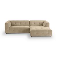 Ecksofa Tenso Beige S: 292x161cm - Beige/Schwarz, Basics, Holz/Textil (292/161cm) - MID.YOU