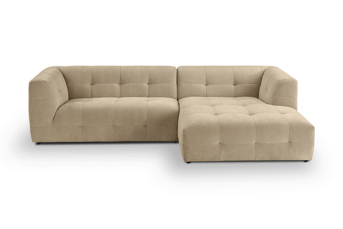 Ecksofa Tenso Beige S: 292x161cm - Beige/Schwarz, Basics, Holz/Textil (292/161cm) - MID.YOU