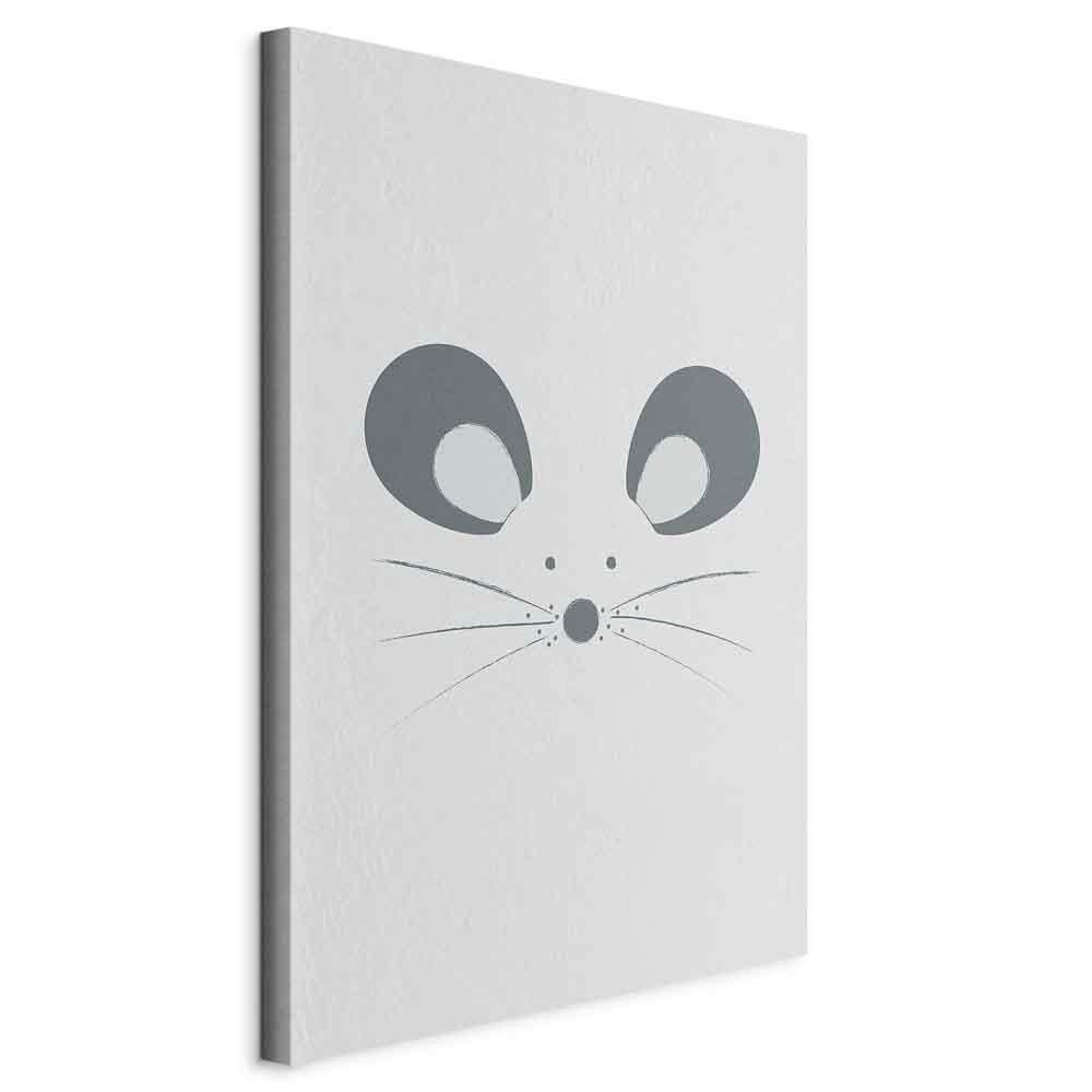 Leinwandbild Curious Mouse Grau Dunkelgrau B: 40 cm