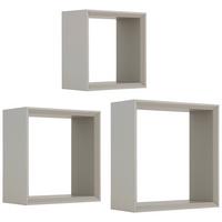 Wandregal Maxima 3-teilig Kaschmir, B: 30cm - Beige, Trend, Holzwerkstoff (30/12/30cm)