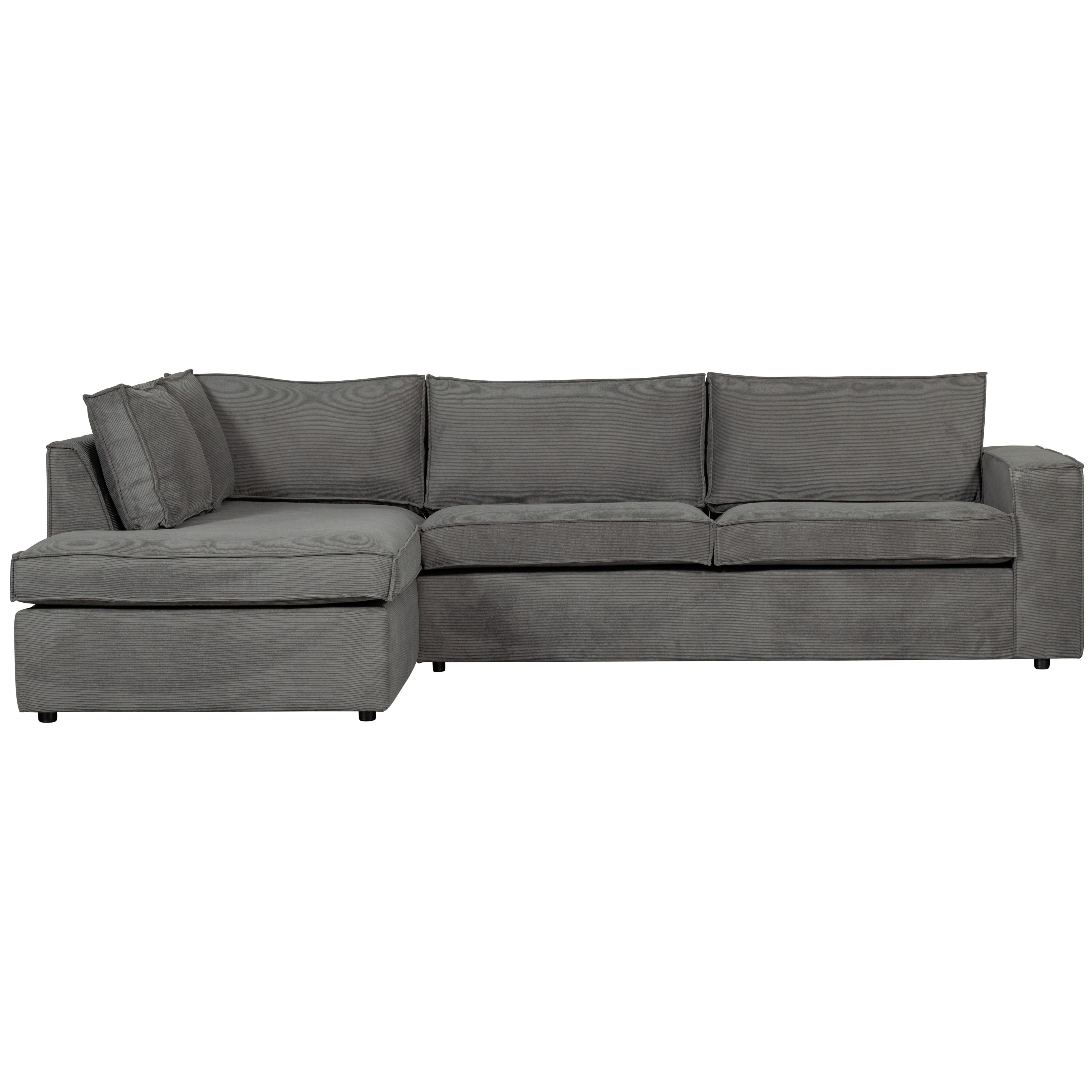 Ecksofa Thomas Dunkelgrau S: 197x283cm - Dunkelgrau/Schwarz, Design, Textil (197/283cm) - Livetastic
