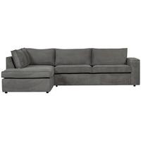 Ecksofa Thomas Dunkelgrau S: 197x283cm - Dunkelgrau/Schwarz, Design, Textil (197/283cm) - Livetastic