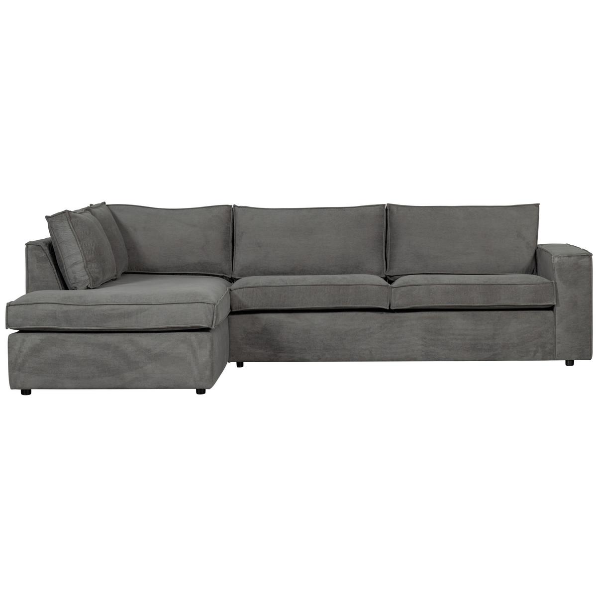 Ecksofa Thomas Dunkelgrau S: 197x283cm - Dunkelgrau/Schwarz, Design, Textil (197/283cm) - Livetastic