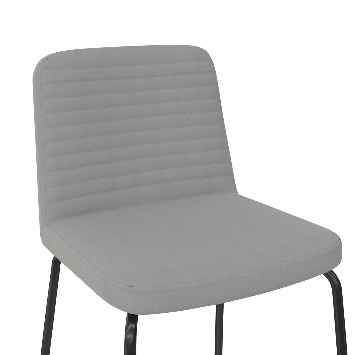 Barhocker Grau, B: 52 cm - Schwarz/Grau, Basics, Textil/Metall (52/88/47cm) - MID.YOU