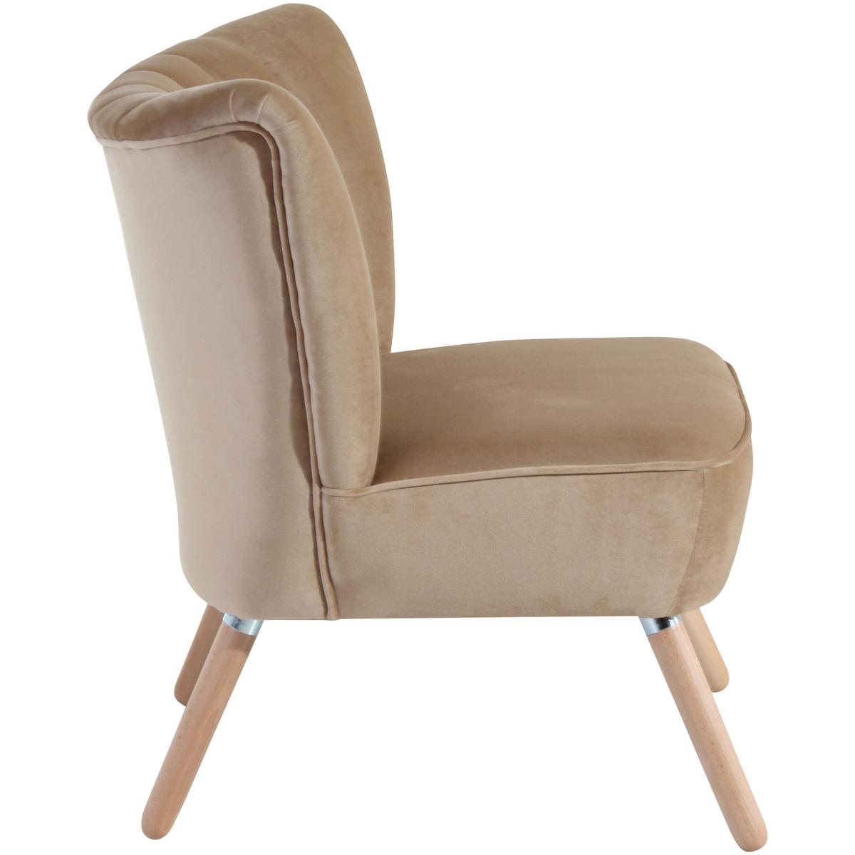 Polsterstuhl Alessandro Sandfarben, Holz-Beine - Sandfarben/Buchefarben, Design, Textil (70/80/66cm) - Max Winzer