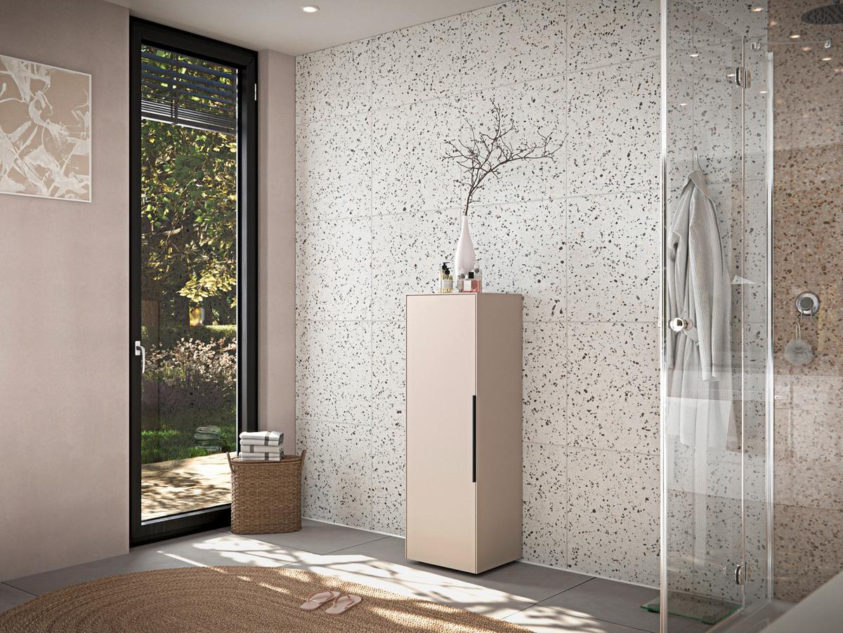 Unterschrank Vaduz Kaschmir, B: 38cm - Kaschmir/Schwarz, Trend, Holzwerkstoff (38/115/30cm)