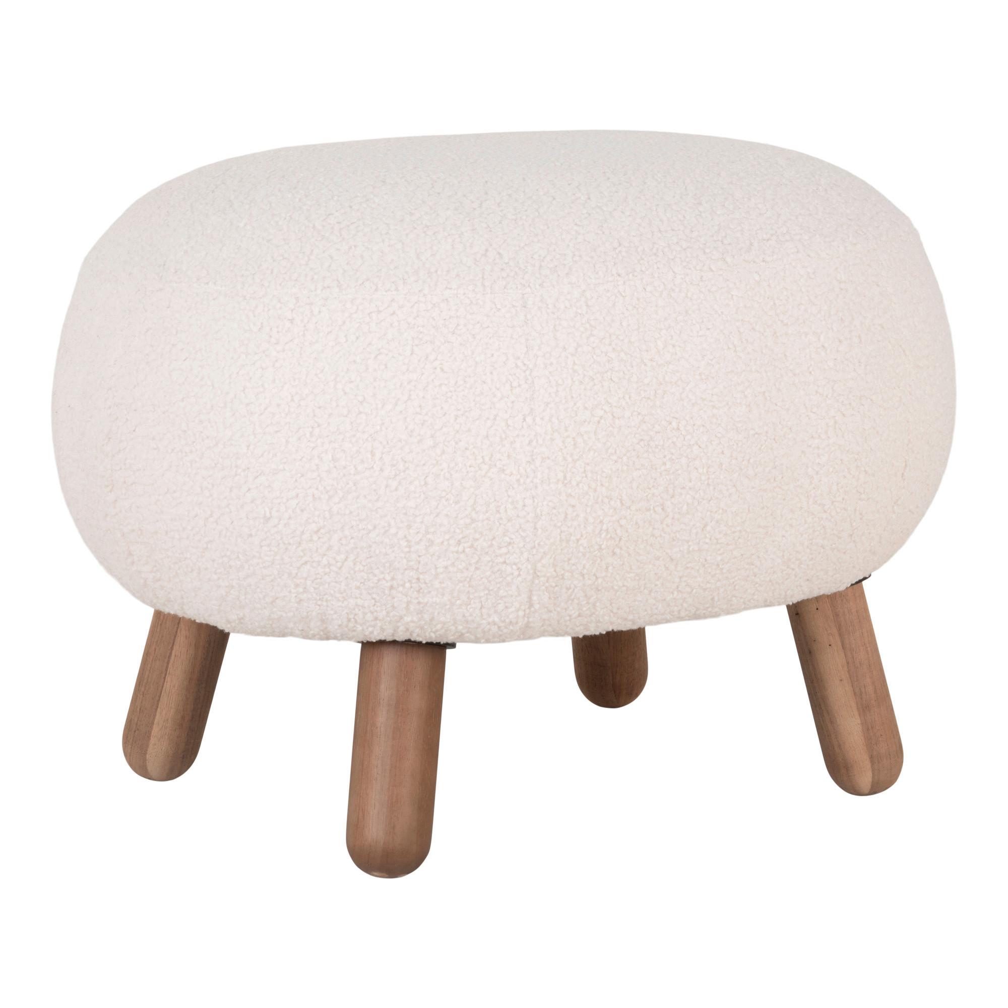 Hocker Savona Weiß, BxHxT: 60x37x50cm - Weiß/Kieferfarben, Basics, Textil (60/37/50cm)