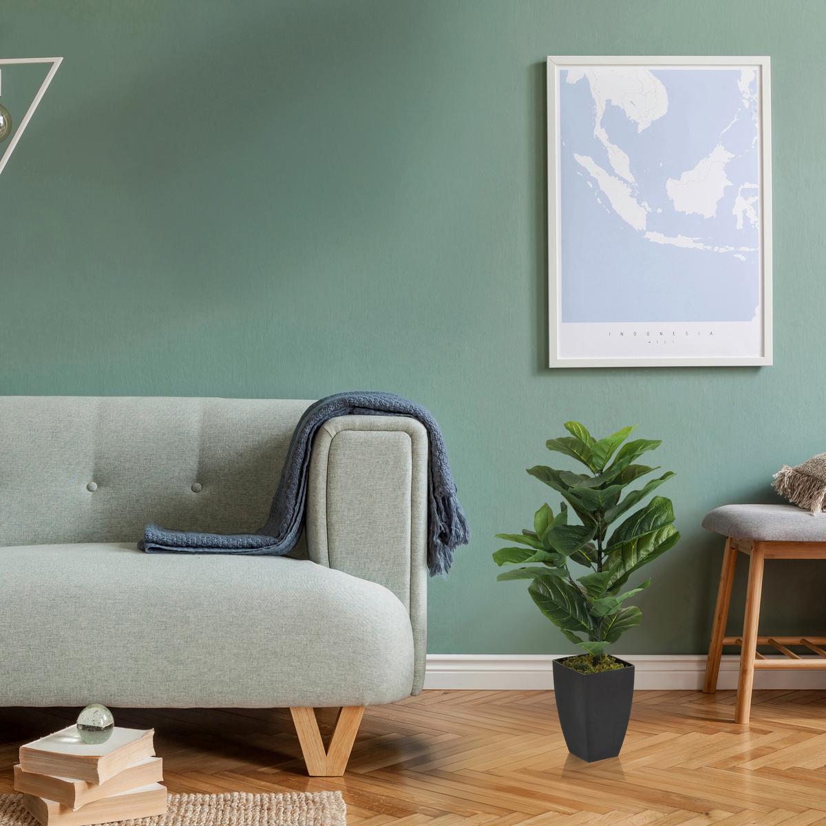 Kunstpflanze Grün/schwarz B: 20 Cm - Schwarz/Grün, MODERN, Kunststoff (20/80/20cm) - MID.YOU