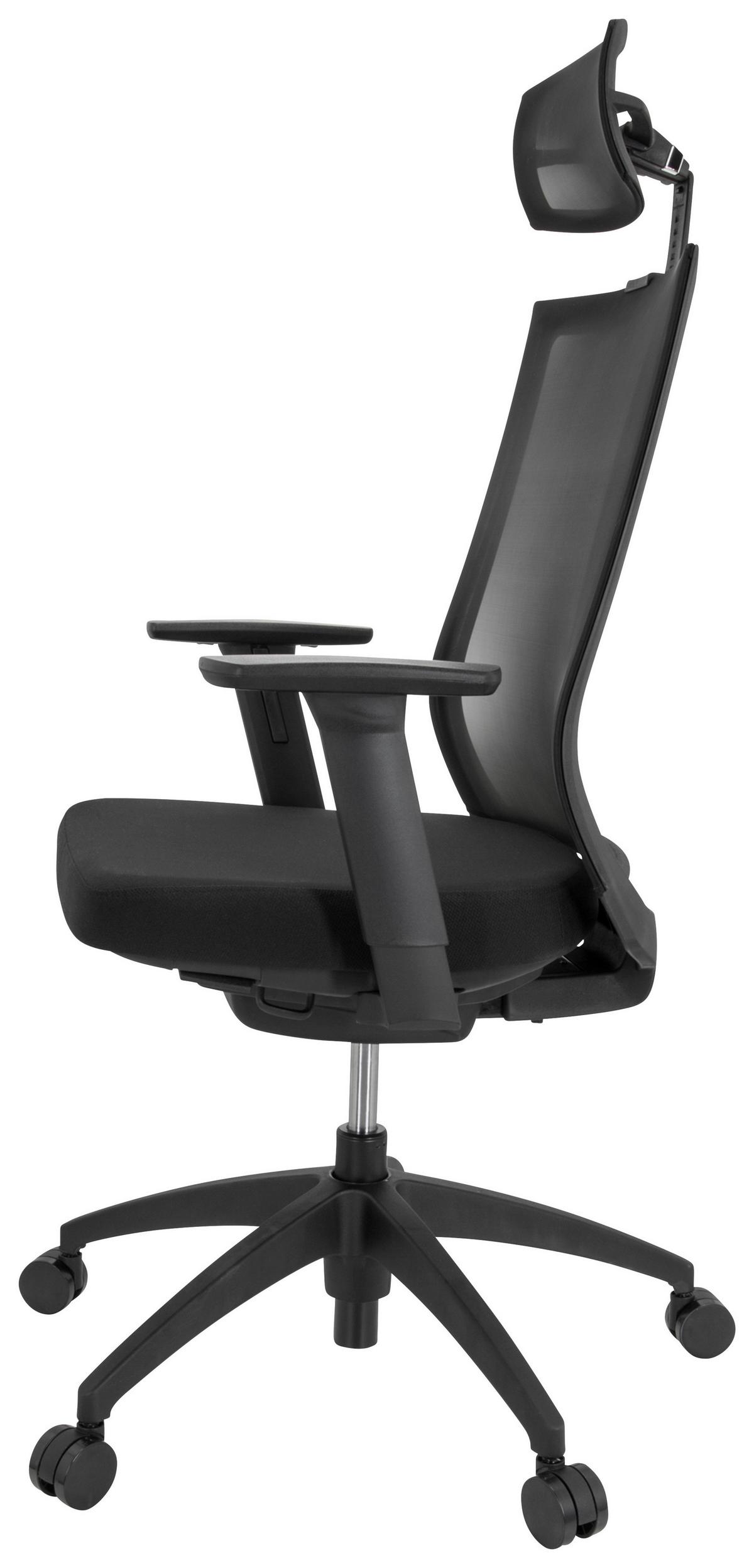 Drehstuhl Aspen Pro - Schwarz, Basics, Kunststoff/Textil (63/111-121/55cm) - MID.YOU