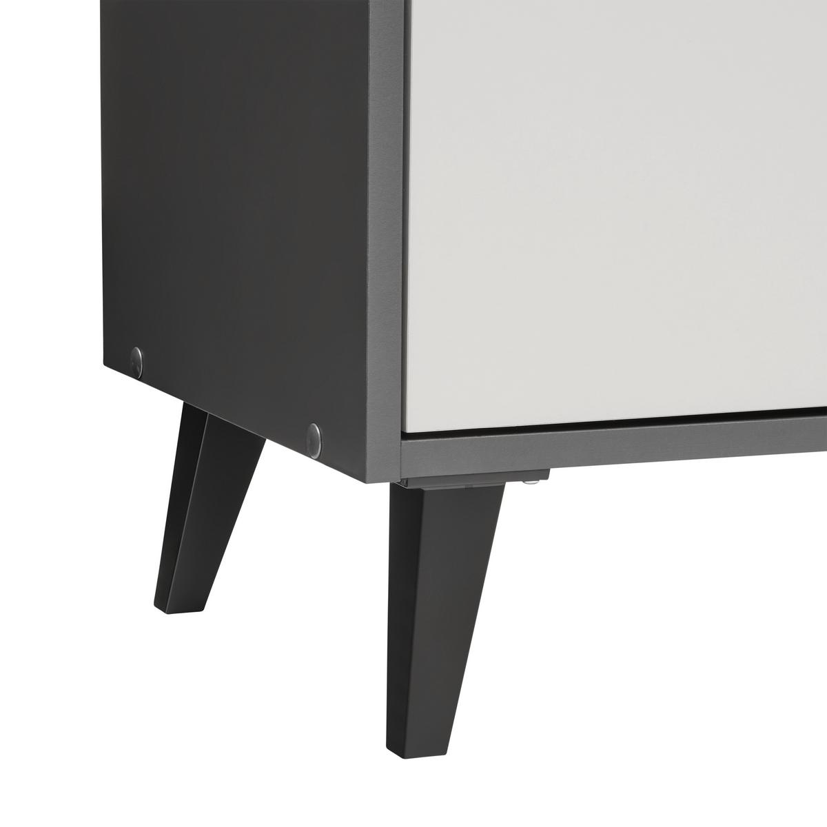Komoda IBIZA antracit/bílá - černá/kašmírová, Konvenční, kompozitní dřevo/plast (107/92/33cm) - Mömax