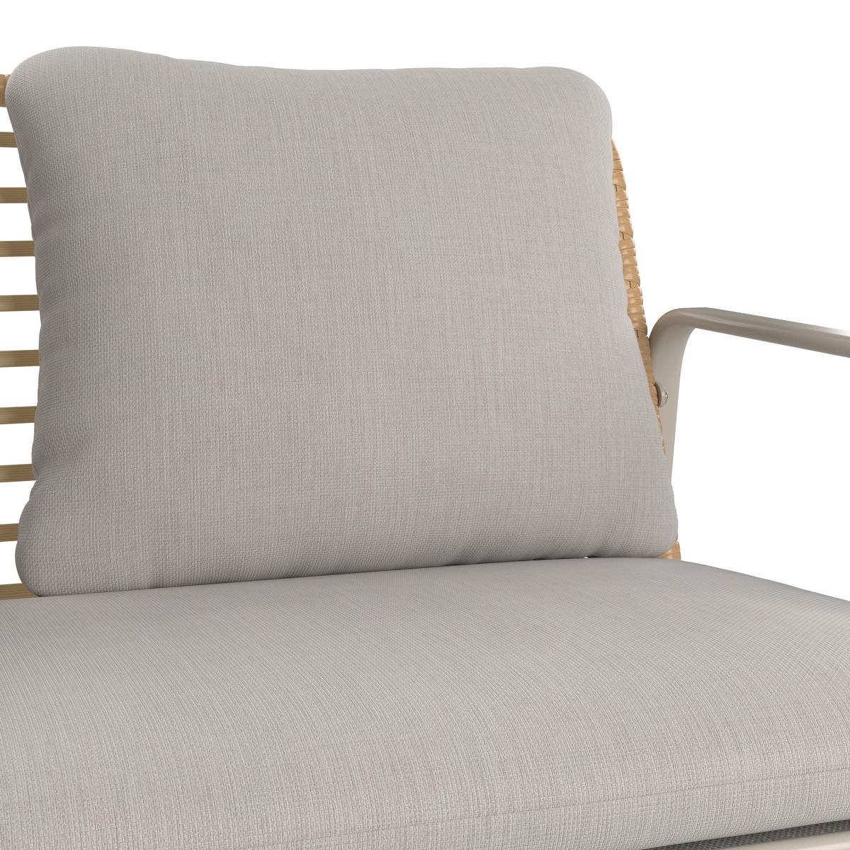 Loungegarnitur Tartu - Beige/Hellgrau, MODERN, Glas/Kunststoff (117/77,5/71,5cm) - Beldano