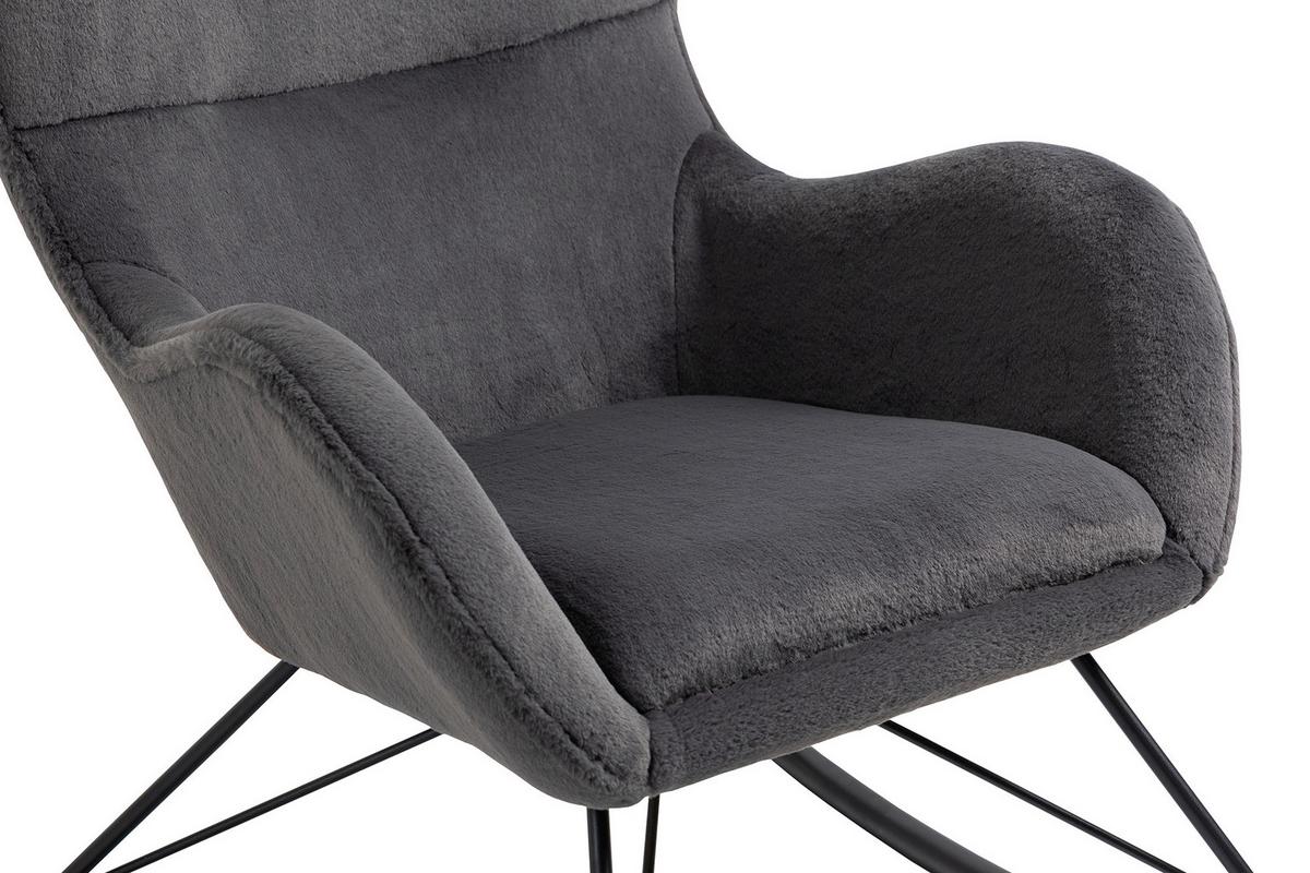 Schaukelstuhl Schwarz, Dunkelgrau B: 70 Cm - Dunkelgrau/Schwarz, MODERN, Textil (70/102/94cm) - Livetastic