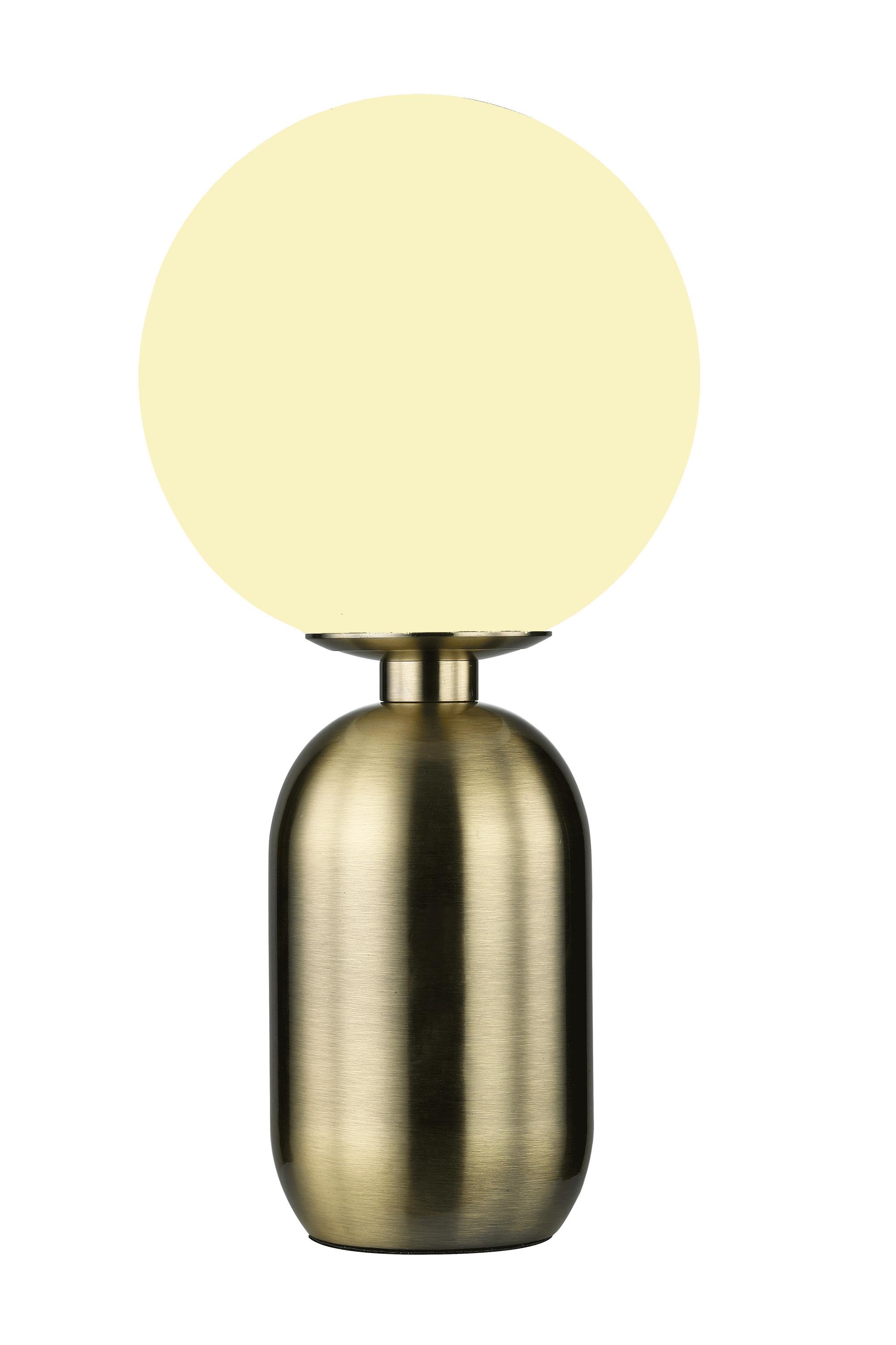 Stolná Lampa Tiano Zlatá - farby mosadze, Moderný, kov/sklo (25/48,5cm) - Bessagi Home