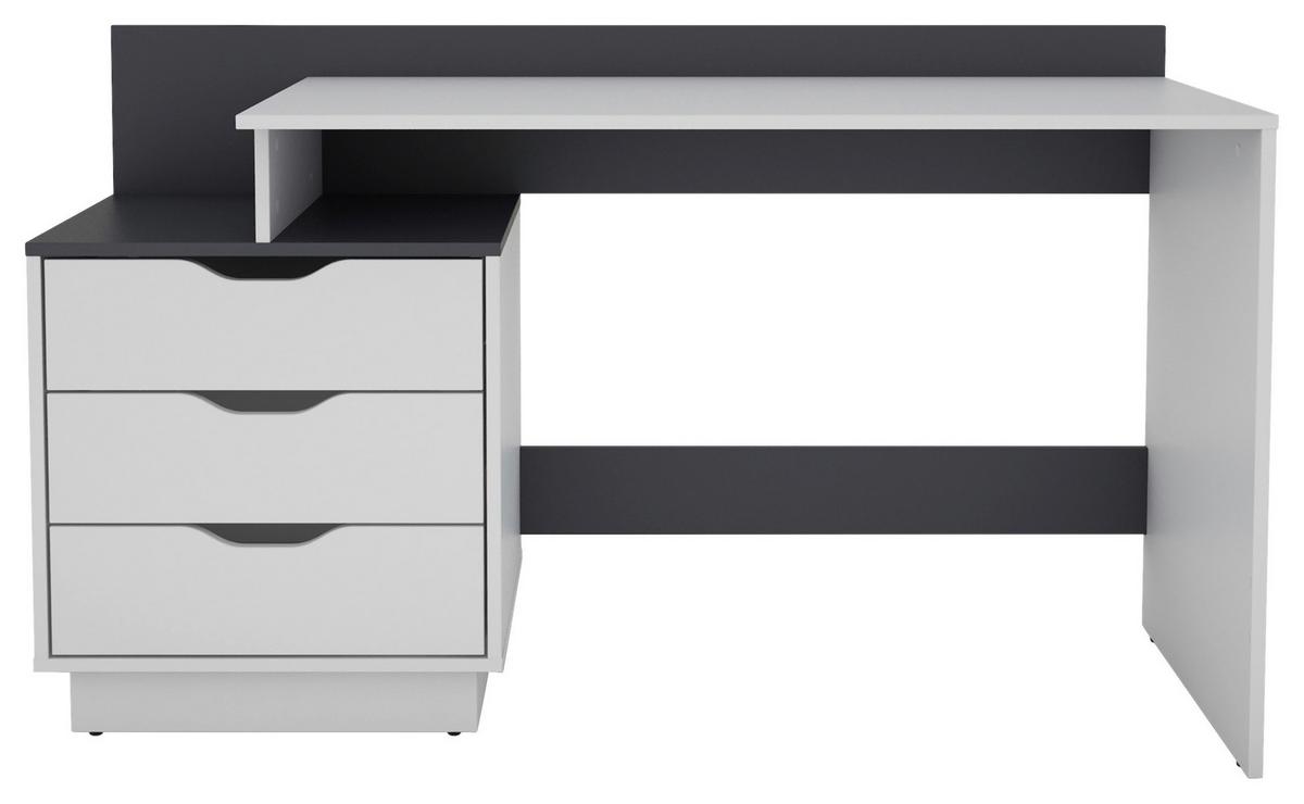 Schreibtisch Belfast - Anthrazit/Weiß, MODERN, Holzwerkstoff (138/51,5/83,5cm) - MID.YOU