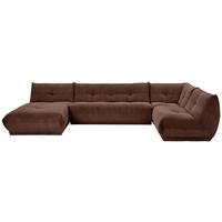 Wohnlandschaft Giselle Braun Cord - Braun, Trend, Textil (185/390/210cm) - Livetastic