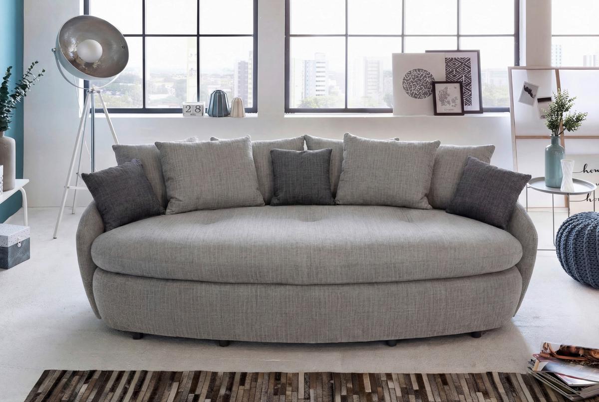 MEGA pohovka ARUBA 2, strieborná/antracitová ženilka - čierna/antracitová, Trend, textil/plast (238/80/140cm) - Luca Bessoni