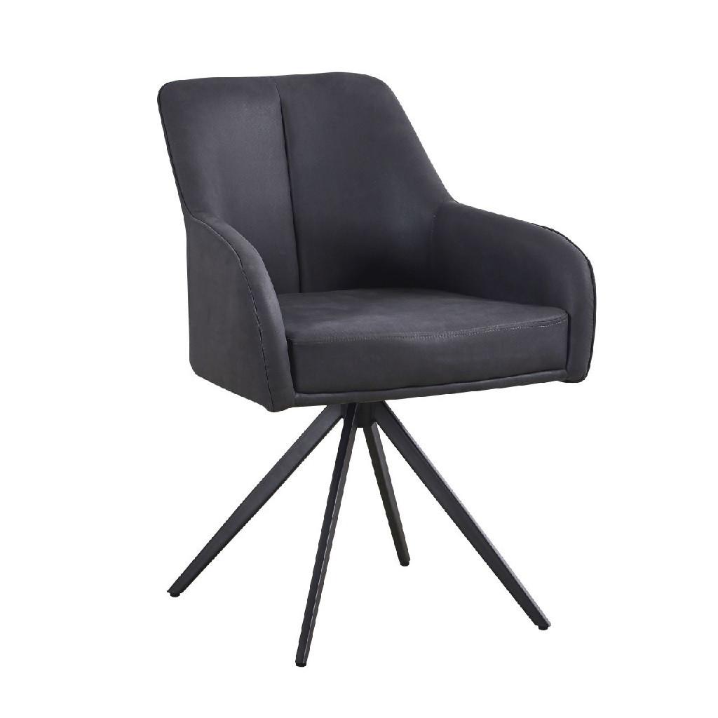 Armlehnstuhl Zwei Schwarz B: 62 cm - Schwarz, MODERN, Holz/Textil (62/83/62cm) - Livetastic