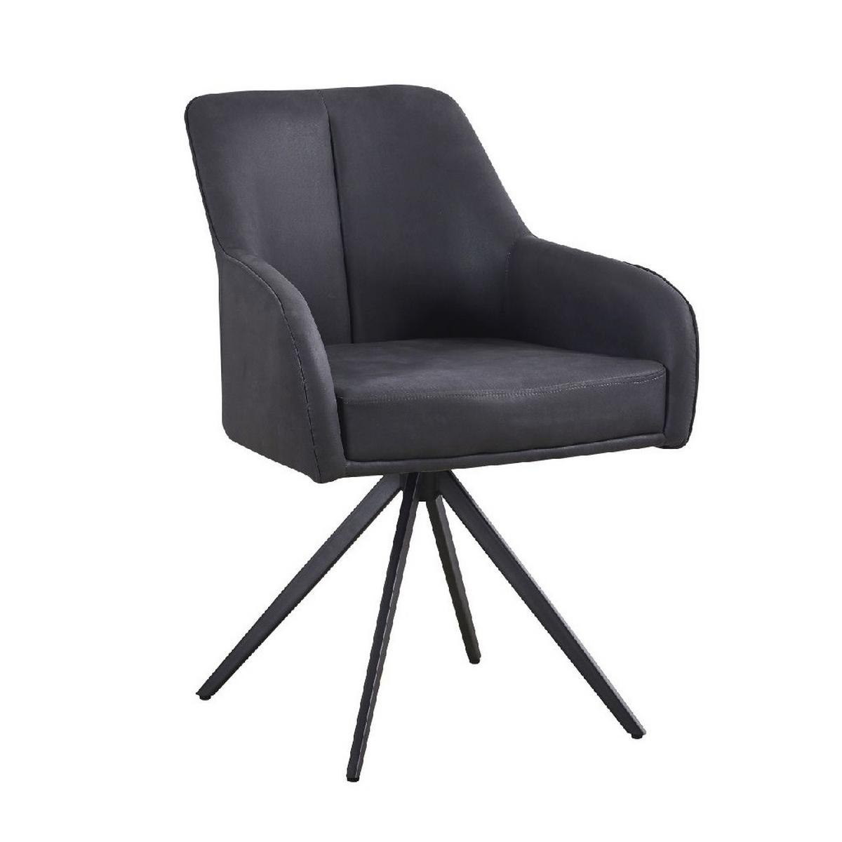 Armlehnstuhl Zwei Schwarz B: 62 cm - Schwarz, MODERN, Holz/Textil (62/83/62cm) - Livetastic