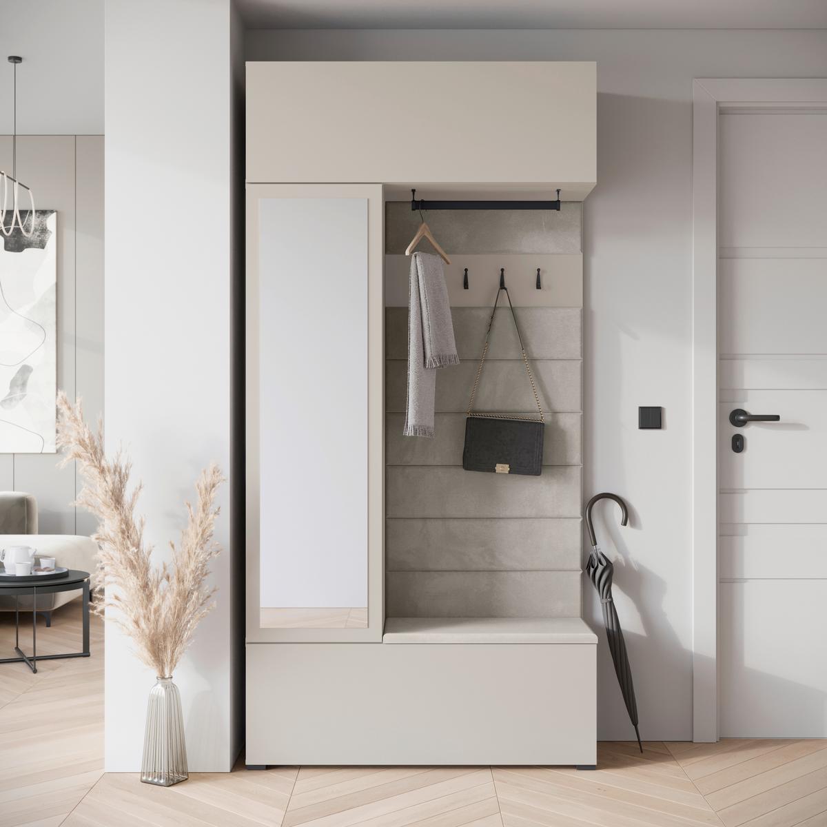 ŠATNA GARDEROBE TEJO - kašmírová/béžová, Design, kompozitní dřevo (115/231,9/37,5cm) - Livetastic