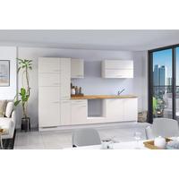 Küchenzeile Ip1200 Ohne Geräte 310 Cm Weiß/eiche Dekor - Eichefarben/Weiß, Basics, Holzwerkstoff (310cm) - Impuls