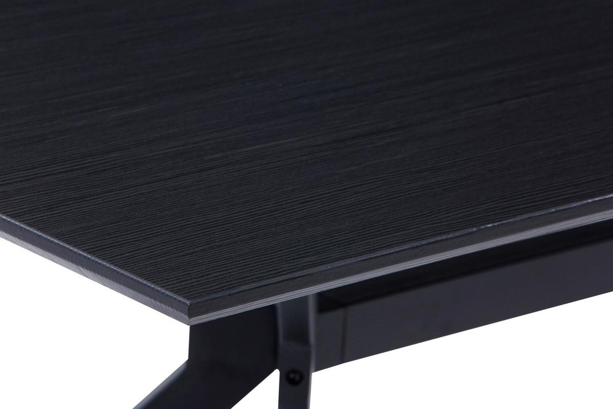 Esstisch Schwarz, Dunkelgrau L: 180cm - Dunkelgrau/Schwarz, Design, Holzwerkstoff/Metall (180/90/75cm) - Livetastic