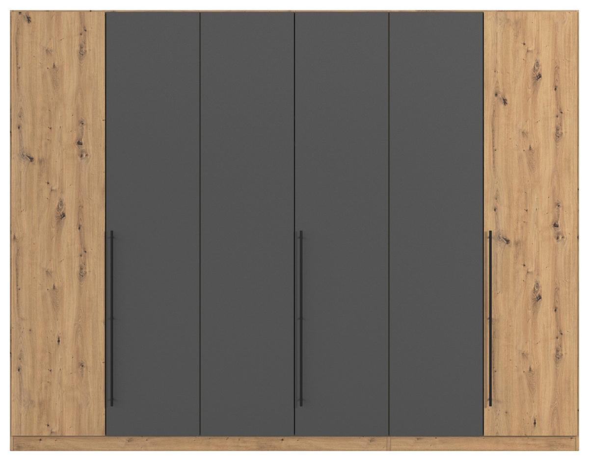 Kleiderschrank Safari B: 271 cm - Eiche Artisan/Grau, KONVENTIONELL, Holzwerkstoff (271/210/54cm)