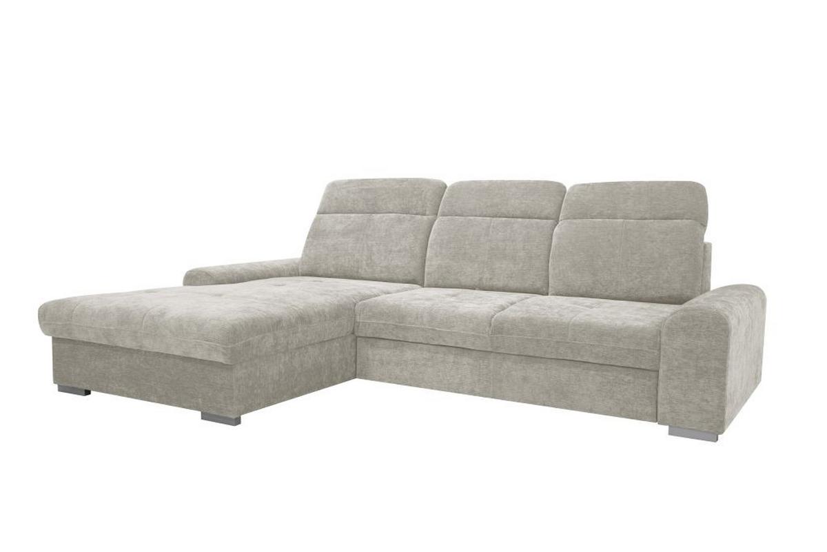 Rohová sedačka MALAGA, ľavá, béžová ženilka - chrómová/béžová, Konventionell, kov/drevo (203/286cm) - Ondega