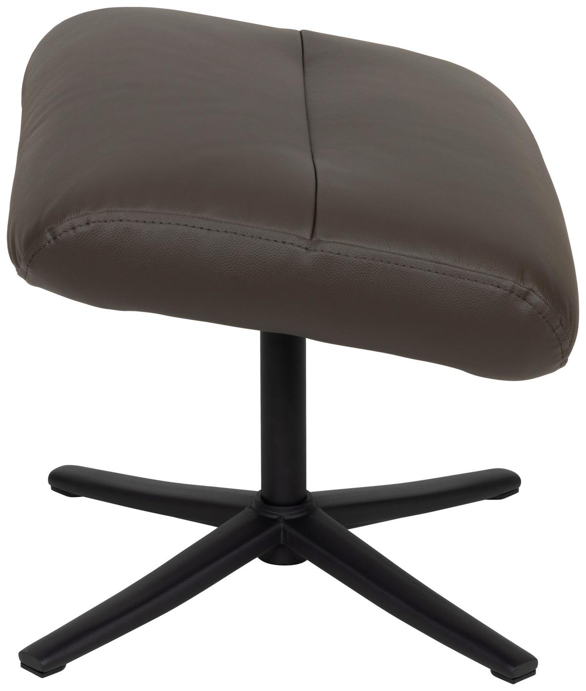 Relaxsesselset Repose Braun B: 76 Cm - Schwarz/Braun, Design, Leder/Textil (76/107/79cm) - Livetastic