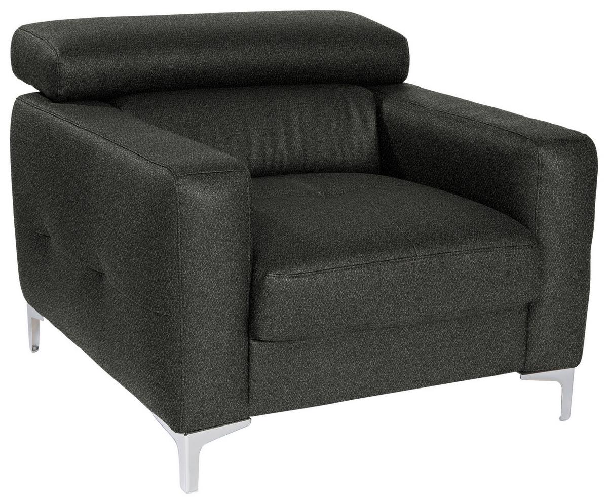 Polstersessel Sammy Anthrazit - Chromfarben/Anthrazit, Design, Textil (99/78-92/106cm) - Livetastic