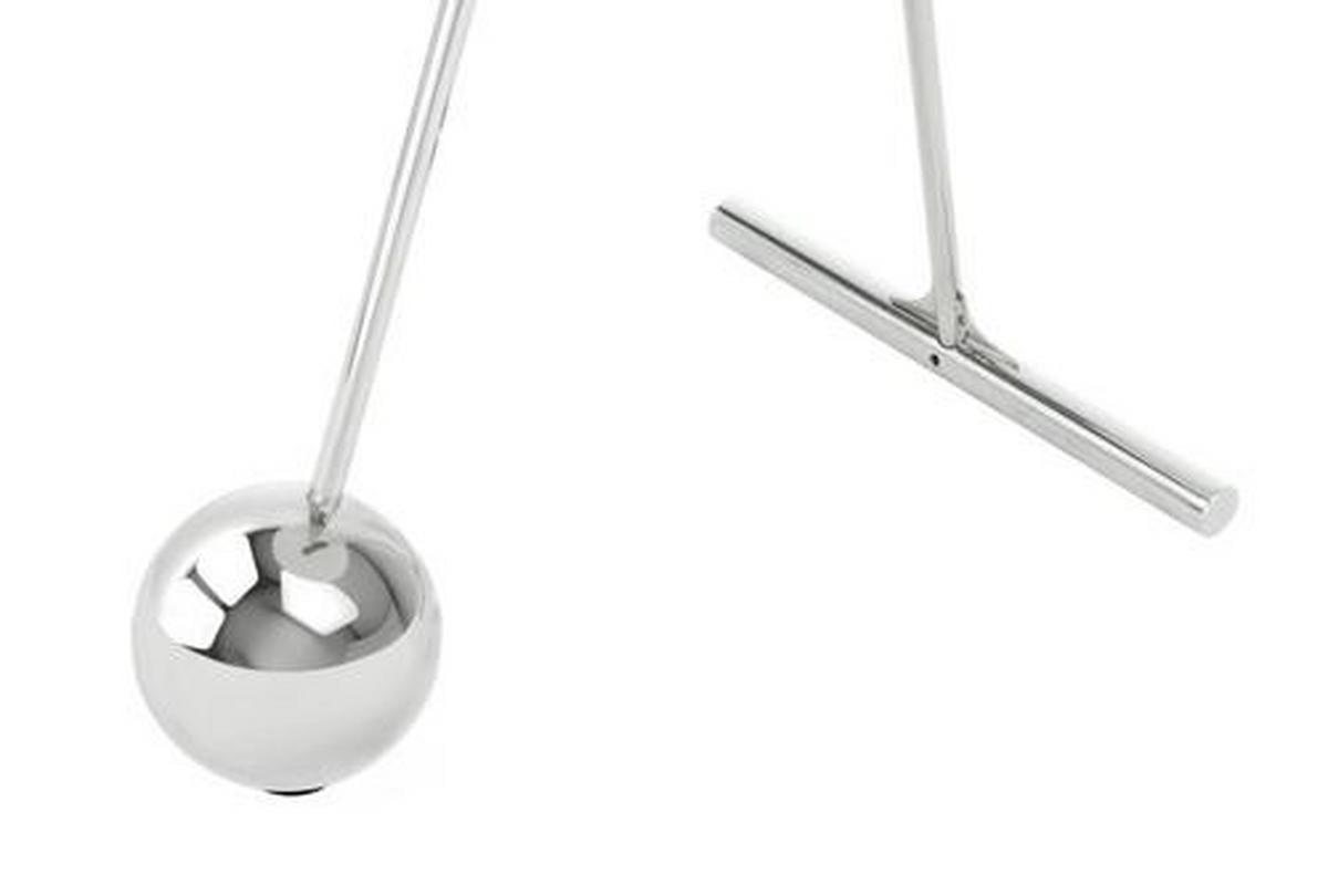 Beistelltisch Pendulum Schwarz/silberfarben - Silberfarben/Schwarz, Basics, Glas/Metall (46/46/60cm) - Kayoom