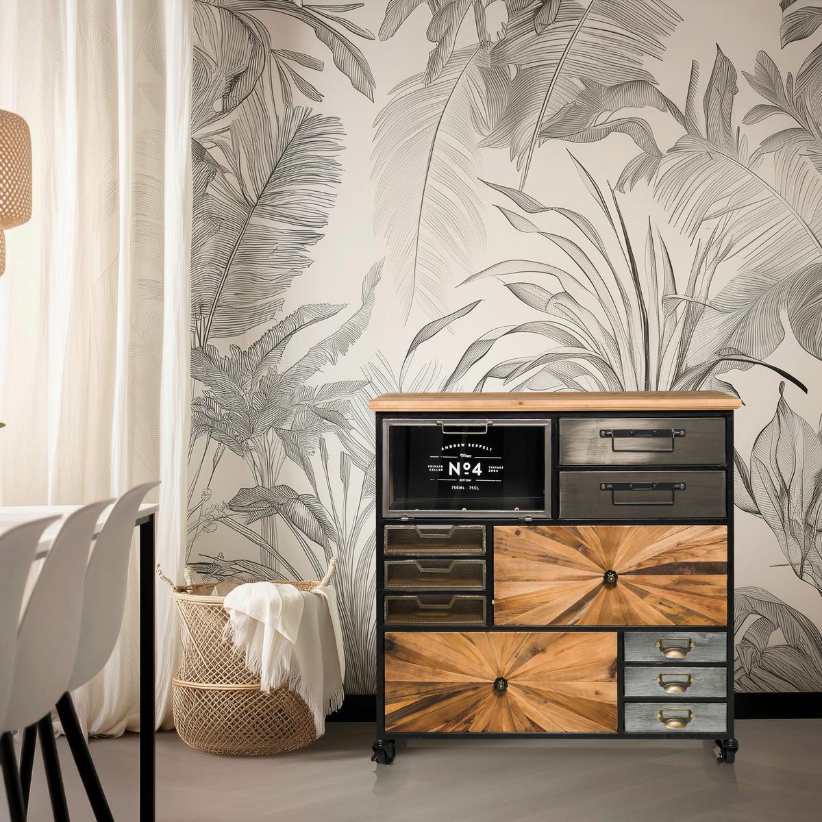 Sideboard Continento Xl Dunkelgrau/naturfarben B: 60cm - Dunkelgrau/Naturfarben, MODERN, Holz/Kunststoff (88/84/34cm) - MID.YOU