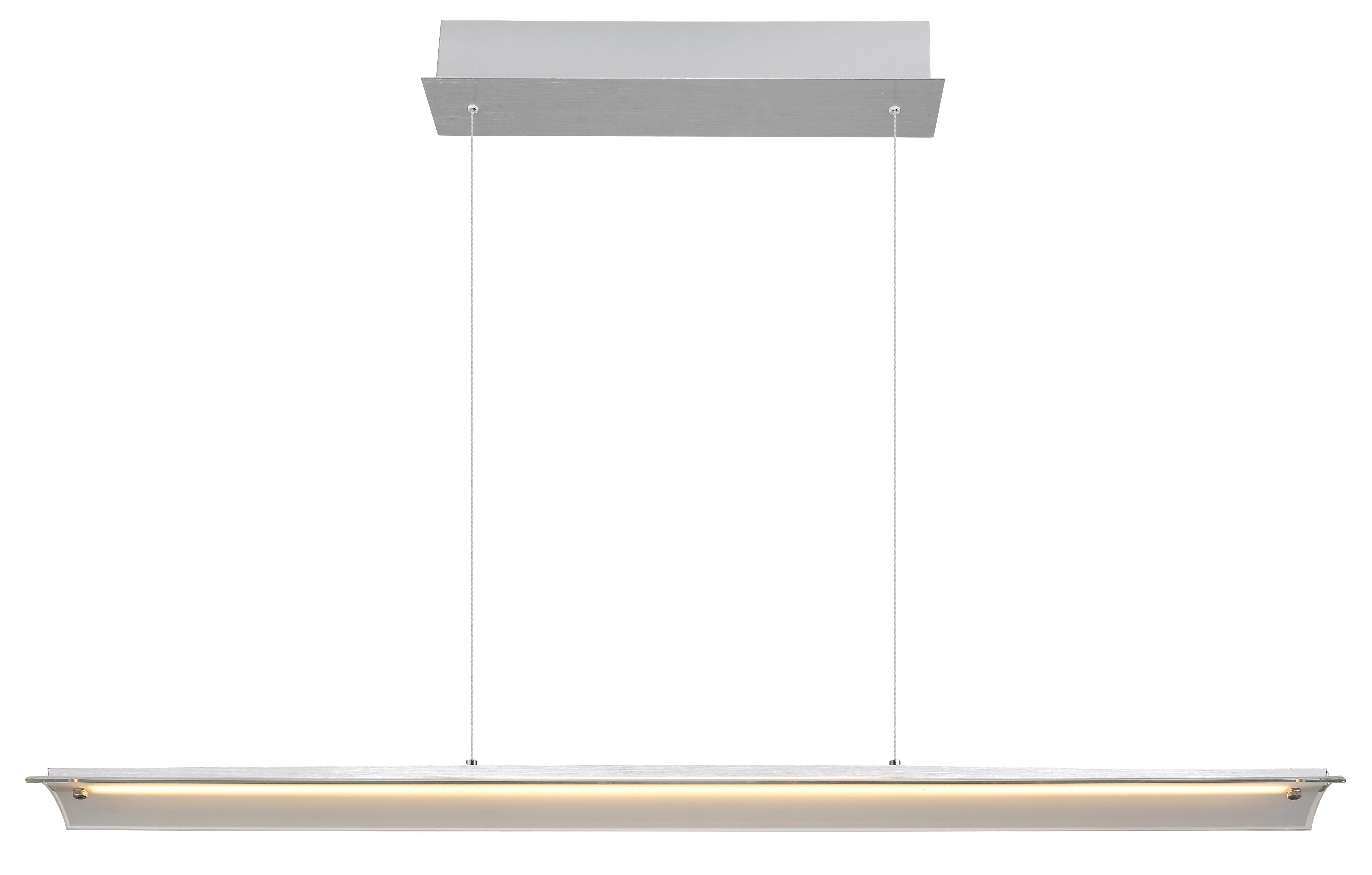 LED-Hängeleuchte 17017a - Klar/Alufarben, Design, Glas/Metall (100/12/150cm) - Globo