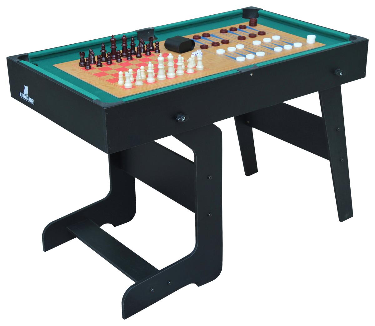 Multispieltisch Cougar All-In-One Schwarz B: 61 cm - Schwarz, KONVENTIONELL, Holz (61/81/119,00cm) - Ambia Garden