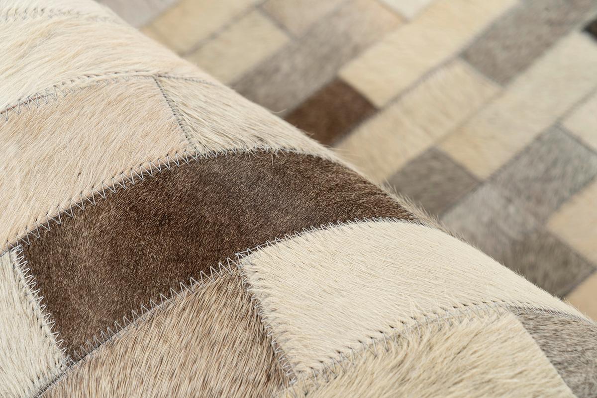Lederteppich Ravi 100 - Grau, KONVENTIONELL, Leder (120/170cm)
