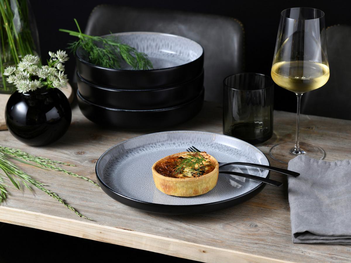 Kombiservice Nordic Fjord Schwarz, Hellgrau L: 38 Cm - Hellgrau/Schwarz, Basics, Keramik (38/31/38cm) - Creatable