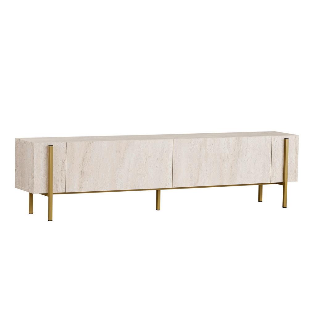 TV-ELEMENT Travertine/Gold B: 180cm