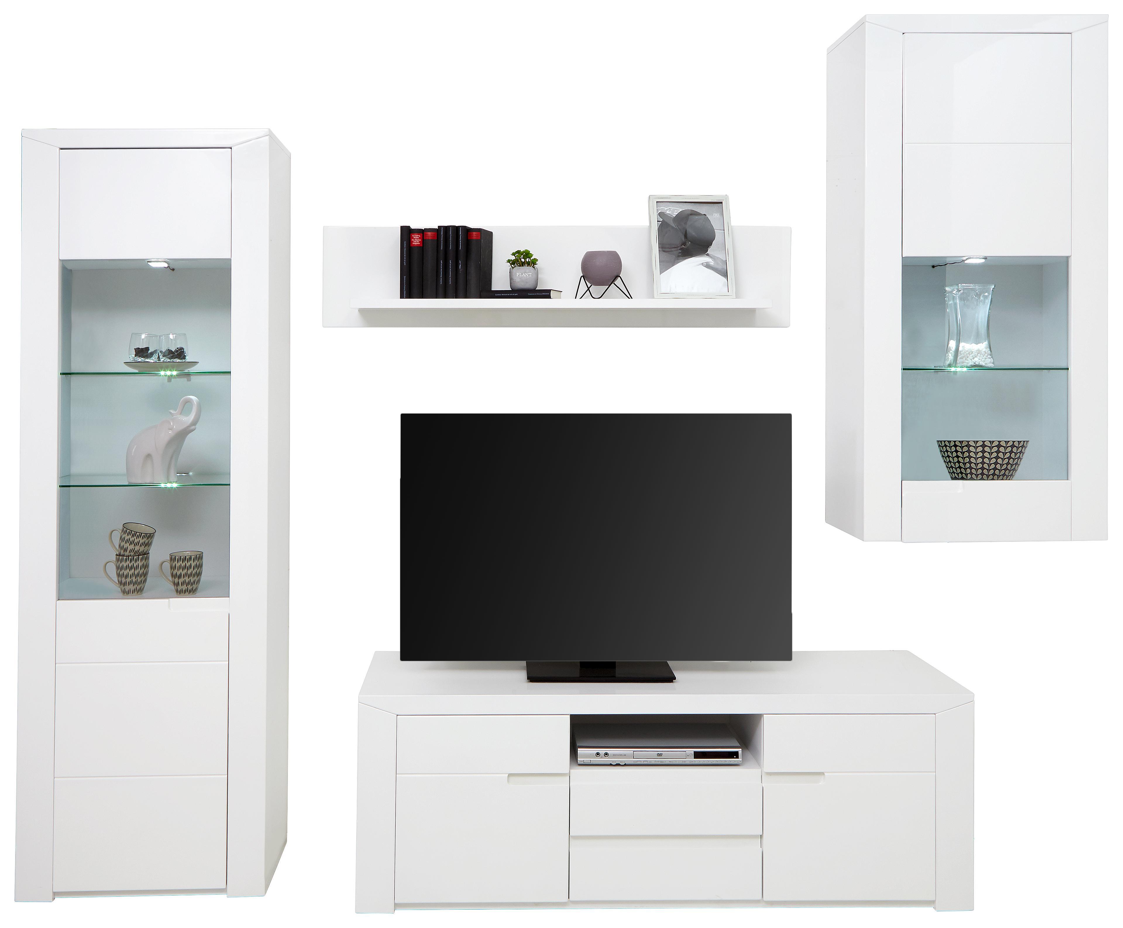 Wohnkombination Bree 2 - Weiß, MODERN, Holzwerkstoff (259/203cm)