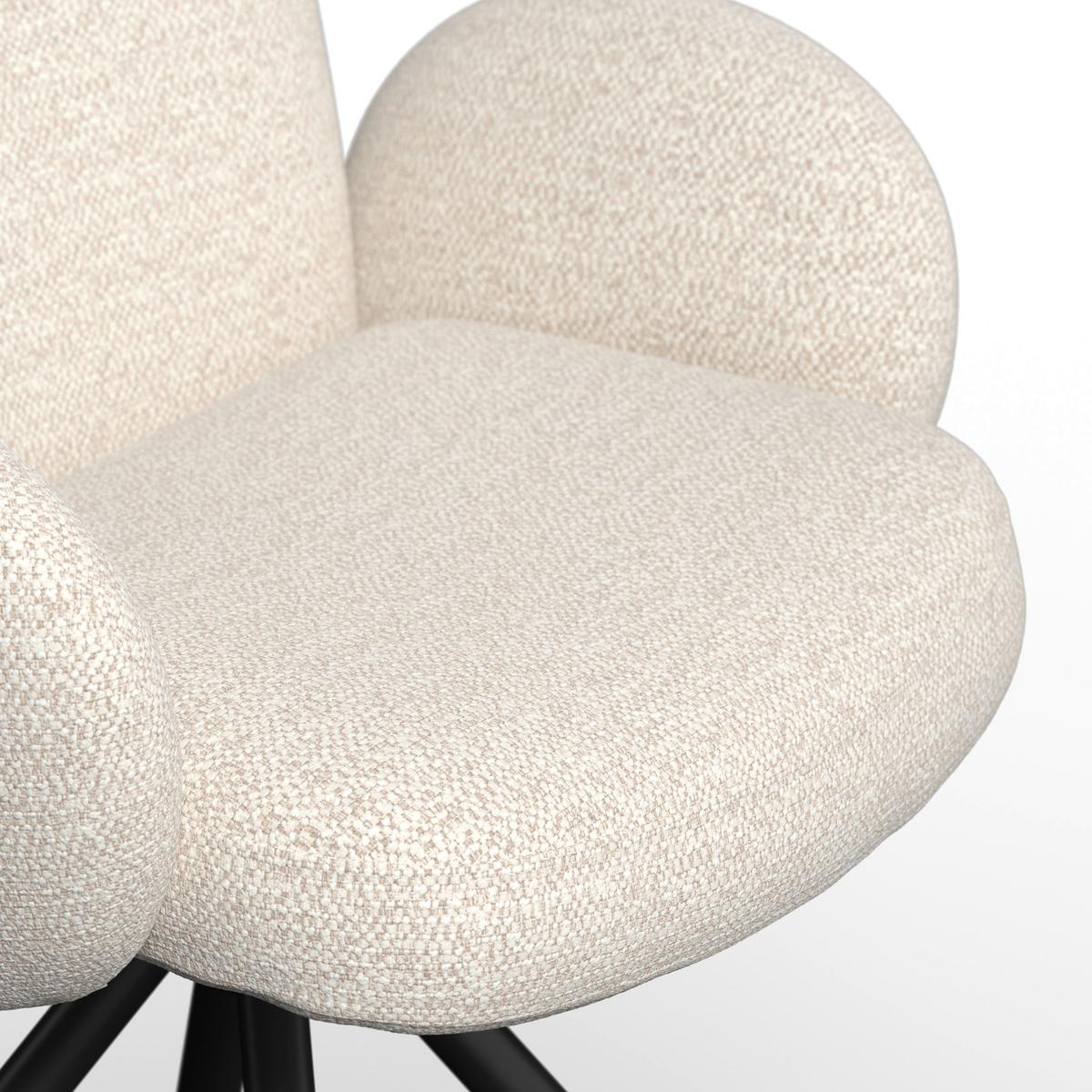 Židle Josea s područkami, krémová - černá/krémová, Moderní, kov/dřevo (64/85/63cm) - Bessagi Home