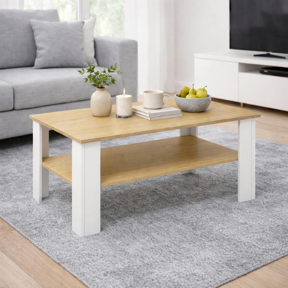 KONFERENČNÝ STOLÍK DISALO - biela/dub medový, Design, kompozitné drevo (100/55/44cm) - Livetastic