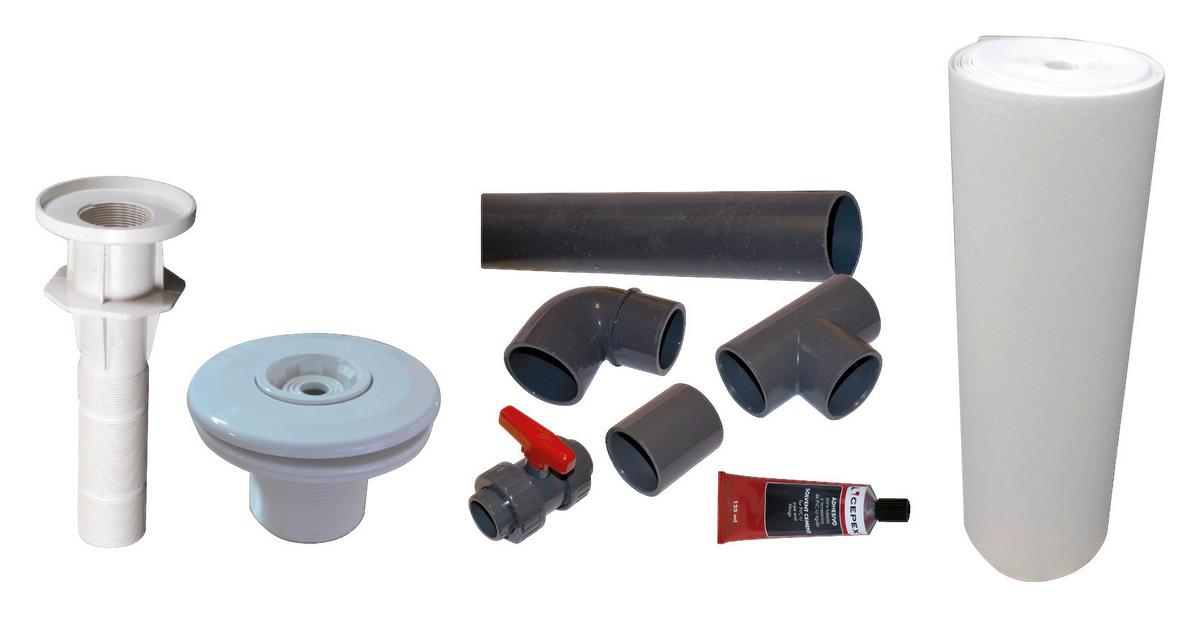 Styroporpool Rechteckig Kwad mit Leiter + Skimmer L: 600 cm - Weiß, MODERN, Kunststoff (600/300/150cm)