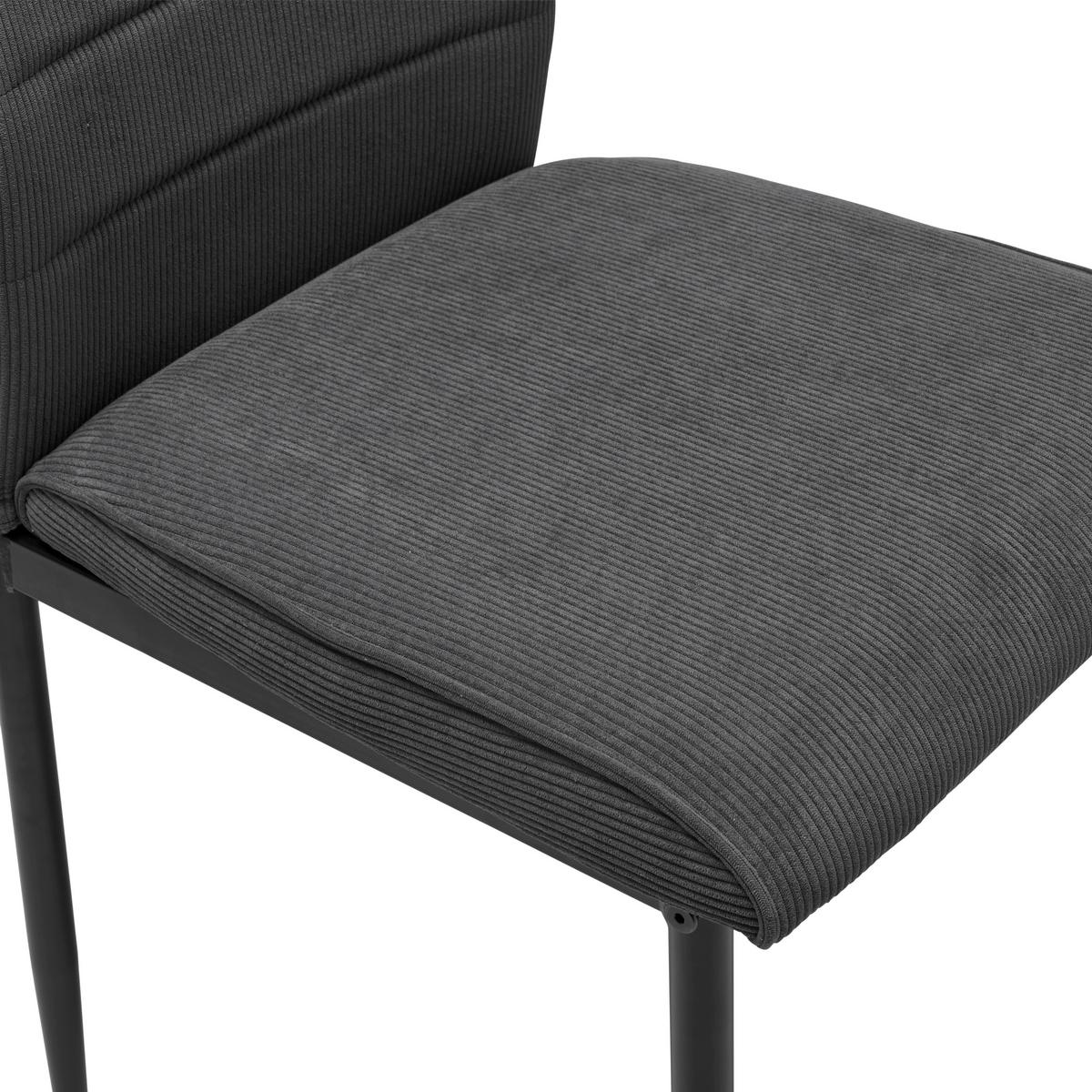 Stuhl Ratford - Schwarz/Grau, LIFESTYLE, Textil/Metall (44/96/58cm) - Livetastic