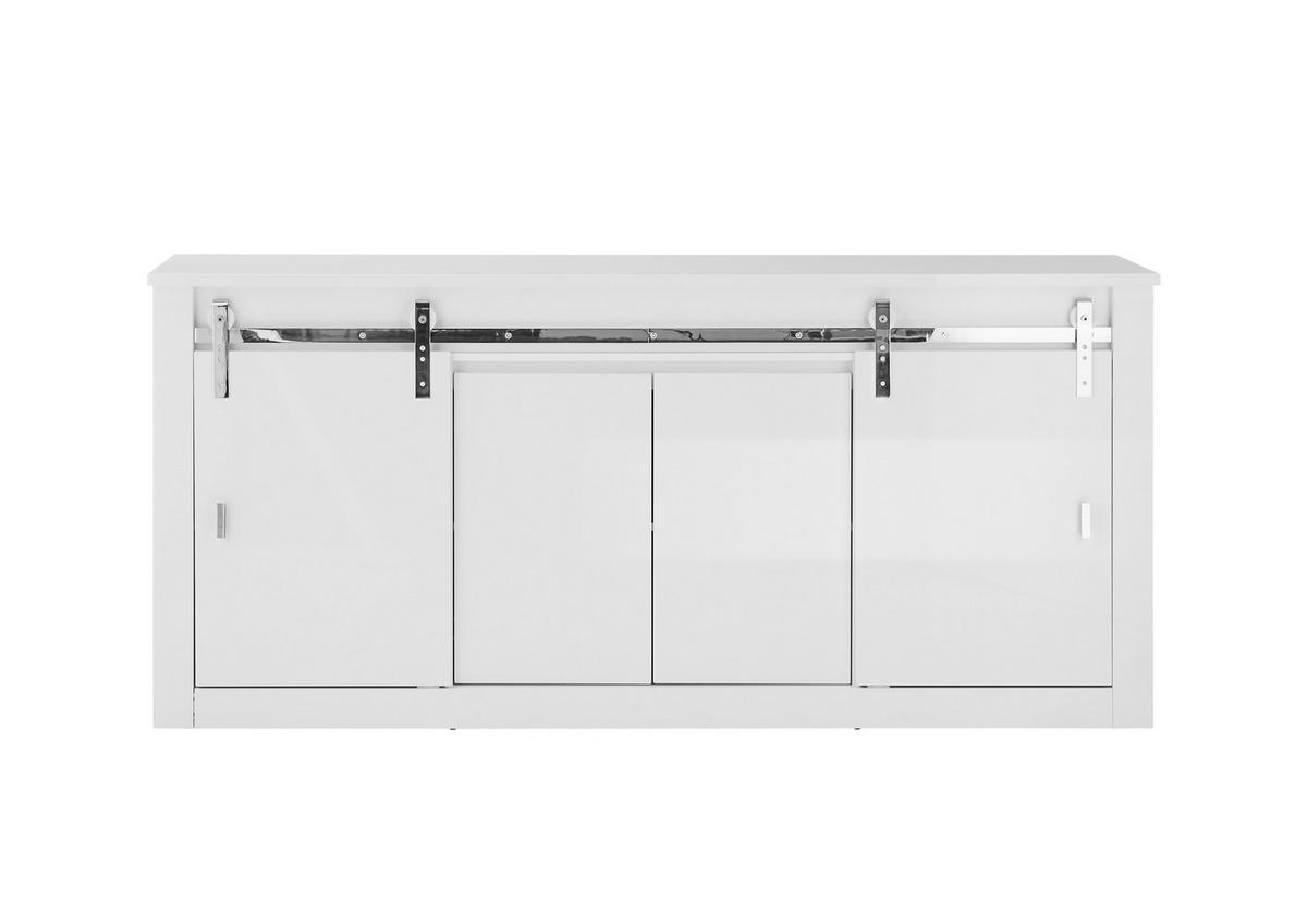 Wandboard Daytona Weiß B: 201  Cm - Weiß Hochglanz/Weiß, Design, Holzwerkstoff (201/91/43cm) - Livetastic