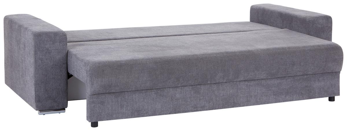 3-Sitzer-Sofa + Schlaffunktion mit Armlehnen Garcia Grau - Grau, MODERN, Textil (250/84/105cm) - Ondega