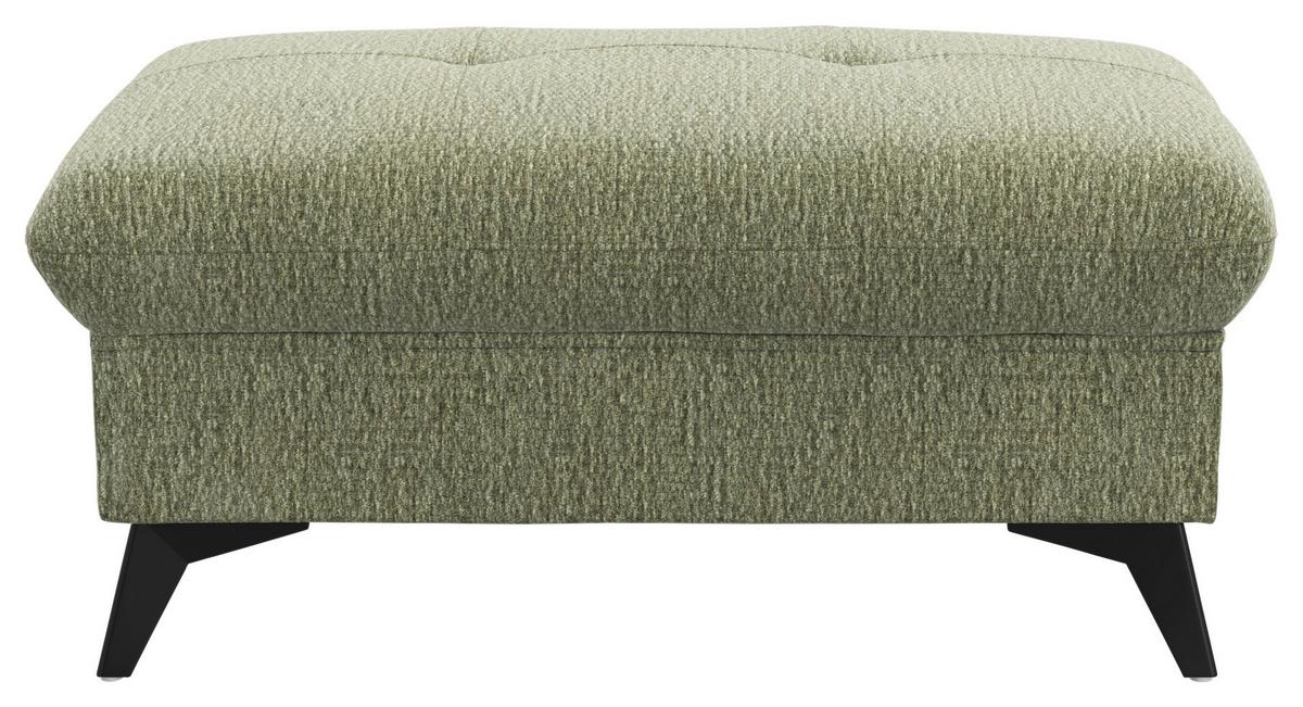 Hocker Hudson Chenille olivgrün, B: 102cm - Schwarz/Olivgrün, KONVENTIONELL, Textil (102/45/65cm) - Sembella