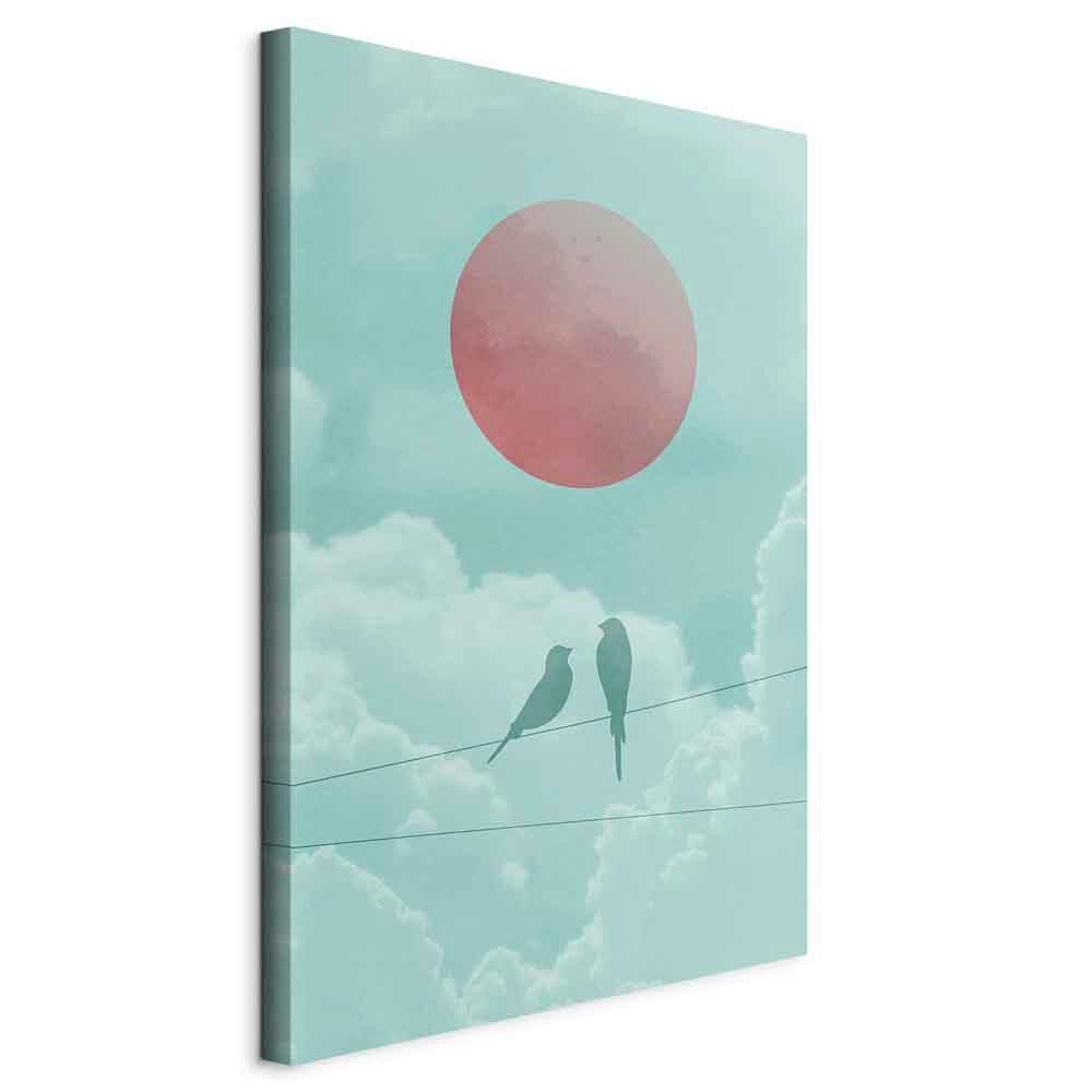 Leinwandbild Pastel Sunset Rosa Pastellgrün B: 40 cm