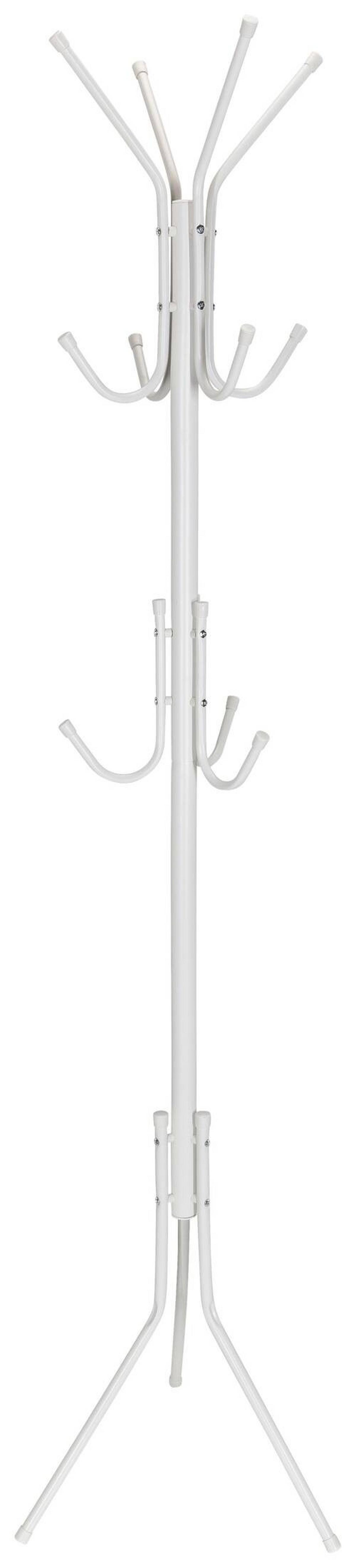 Kleiderständer Space Iv Weiß Stahl 11 Haken H: 180 Cm - Weiß, MODERN, Metall (44/180/44cm) - MID.YOU